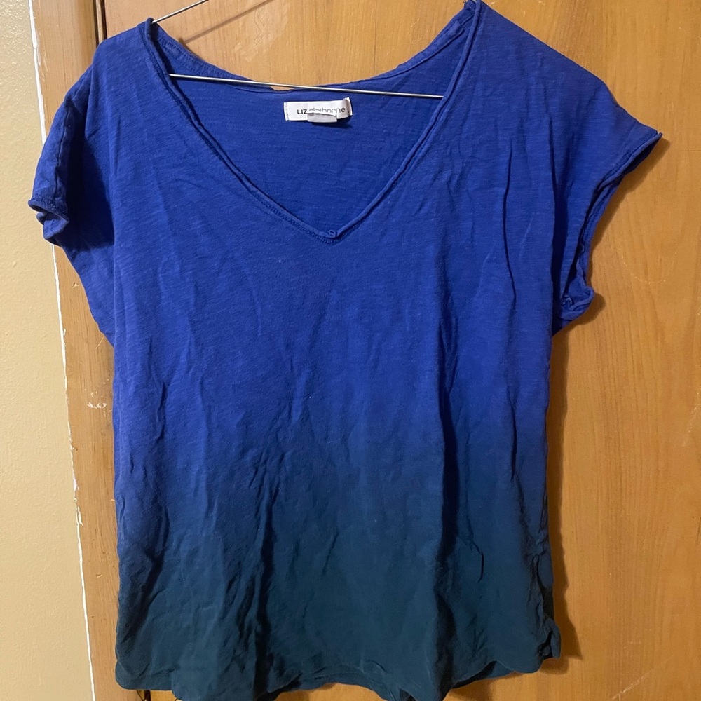 Liz Claiborne Blue Green Short Sleeve Tee